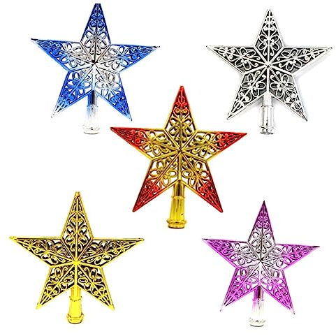 Cabilock Hochwertige Weihnachtsbaumspitze Goldene Glitzernde Stern-Dekoration Für Festliche Anlässe Für Weihnachtsbaum Und Innendekoration Bruchsicher Und Langlebig