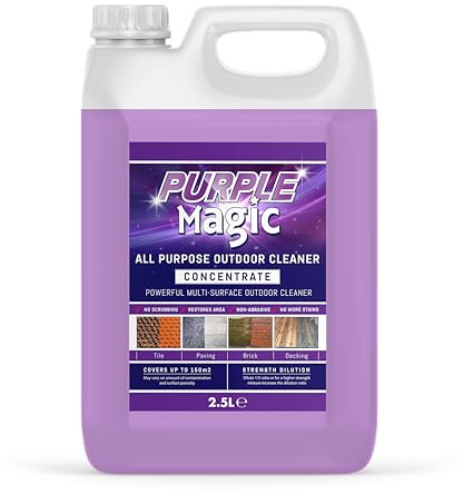 Purple Magic All Purpose Outdoor Path & Patio Cleaner, 2.5 Litre | Concentrated Mould, Mildew, Lichen, Algae Remover, Decking, Driveways, Rooftops, Spray & Leave Cleaner, Up to 150m2 coverage