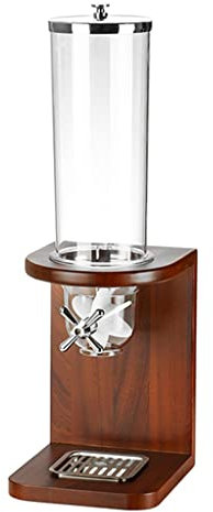 WOTZOV Dry Food Cereal Dispenser, Airtight Kitchen Storage with wood base, Can Hold Nuts, legumes, Candy, Snacks, for Home Office Hotel Commercial Bar,Brown 4L