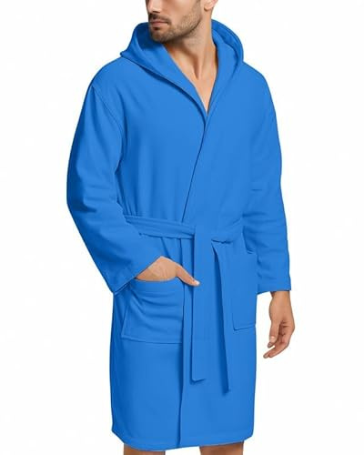 NARCISO - Accappatoio Uomo Donna Microfibra Economico con Tasche Cappuccio e Cintura, Ideale per Casa, Viaggio, Palestra, Tessuto Morbido e Comodo, Taglie dalla S alla XXL