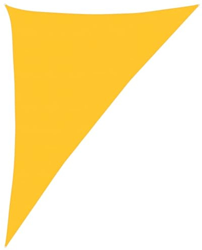 vidaXL Vela Parasole 160 g/m² Triangolare Giallo 4x5x6,8 m in HDPE, Vela ombreggiante, Ombra da Patio, tettoia ombreggiante, Vela da Giardino, tettoia