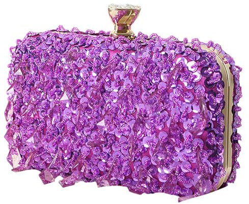 Jamron Damen Glitzer Ballförmig Abendtasche Strass Pailletten Clutch Tasche