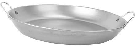 MOTHNUR Flat Bottom BBQ Pot Steak Grilling Pan Barbecue Grill Outdoor Easy Clean Wrought Iron Cooking Pan