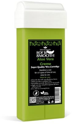 Aloe Vera Creme Wax Cartridge for Hair Removal - 100g Roll-On Depilatory Wax by Eternal Beauty | For All Skin & Hair Types | Vegan, Easy to Use, Professional Waxing Refill for Wax Heater