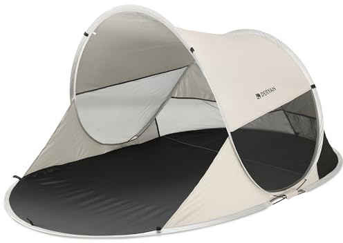 DERYAN Luxe Pop-Up Strandzelt Groß – 1-Sekunden Aufbau, UV-Schutz 50+ & Windschutz – Leichtes, faltbares Strandzelt für Strand, Camping & Garten – Sand