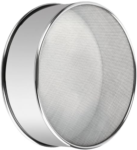 yeeplant Flour Sifter 11 in / 28 Cm Stainless Steel Baking Sieve, Heavy Duty, Mesh Fine, Includes Brush, Sifting for Sourdough, Soybean Milk