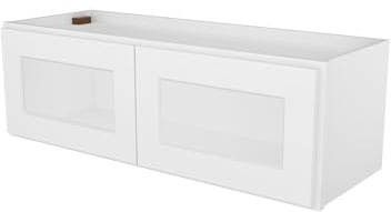 Furinno Shaker Wall Kitchen Cabinet, with 2 Doors, Glass Not Included, Ready to Assemble, 12 D x 36 W x 12 H, White
