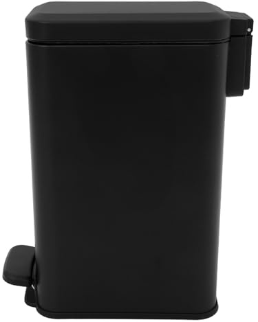 Hemobllo Pattumiera a Pedale Sottile in Acciaio Resistente 10L con Coperchio per Ufficio Cucina e Camera da Letto Cestino per Spazzatura in Metallo Salvaspazio con Base Sottile