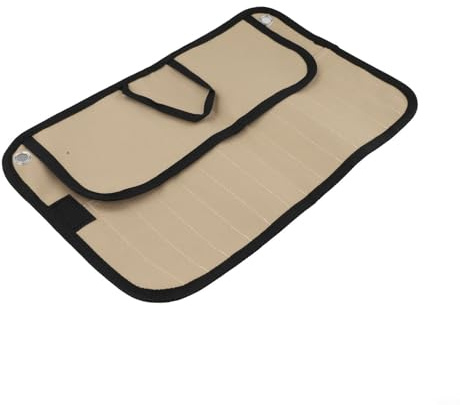Gdfnmogo Camping-Besteck-Set aus 304 Edelstahl mit 600D Oxford-Aufbewahrungstasche für Picknicks, Grillabende und Reisen – Löffel, Gabel, Essstäbchen (leere Tasche Khaki)