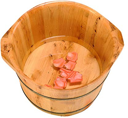 Sauna Barrel, Foot Bath Wooden Bucket Foot Spa Household Wash Basin Practical Comfortable Anniversary Star of Light