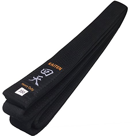 Kaiten Baumwolle Schwarzgurt, extra breit 4,5cm, Karategürtel schwarz, Karategurt, Karate-Gürtel (320)
