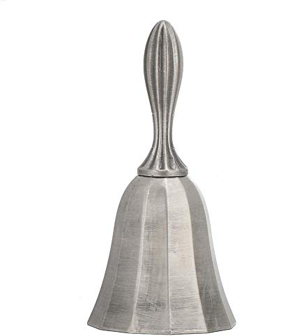 Handglocke Schulglocke Mahlzeitglocke Tischglocke Klassische Metallhandglocke Kreative Bar Handbell Abendessen Handbell für Home Bar Hotel Theke Empfang Restaurant Hochzeitsveranstaltungen(Silber)