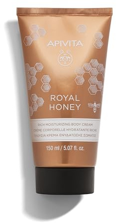 Apivita Royal Honey Body Cream 150ml – Samtige Feuchtigkeitscreme mit Honig & Ätherischen Ölen – Pflegt & Nährt Trockene Haut Intensiv
