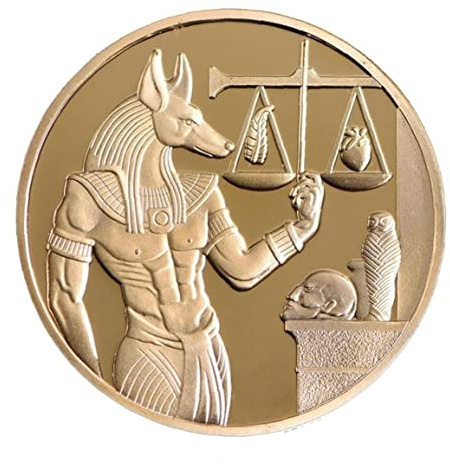 Froiny 1 Unid Chapado En Oro Egipto Protector Muerte Anubis Copia Copia Monedas Egipcia Colección Monedas Commante