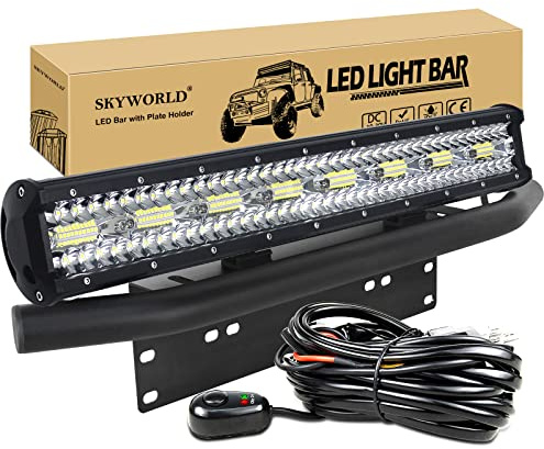 SKYWORLD 59 cm 480W Barre Led avec Support de Plaque et Faisceau de Câblage