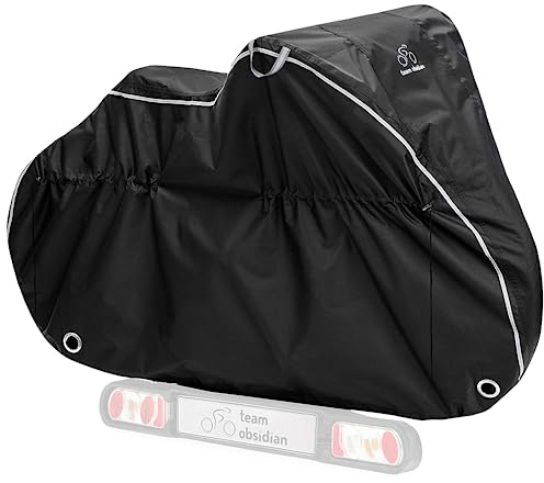 TeamObsidian Bike Cover - Outdoor Bike Storage, Bicycle Transportation or Travel Covers - Waterproof eBike Protection - For 1 to 3 Bikes - Heavy Duty Ripstop 600D Oxford Material