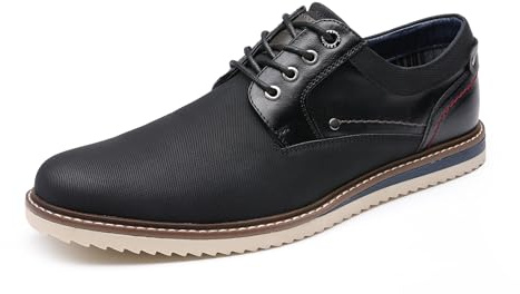 Bruno Marc Zapatos Cordones Zapatillas Casual Hombre | Cuero Sintético Suave, Plantilla Látex PU Amortiguación, Forro Absorbente Pies Secos, Suela TPR, Versátil Jeans Traje