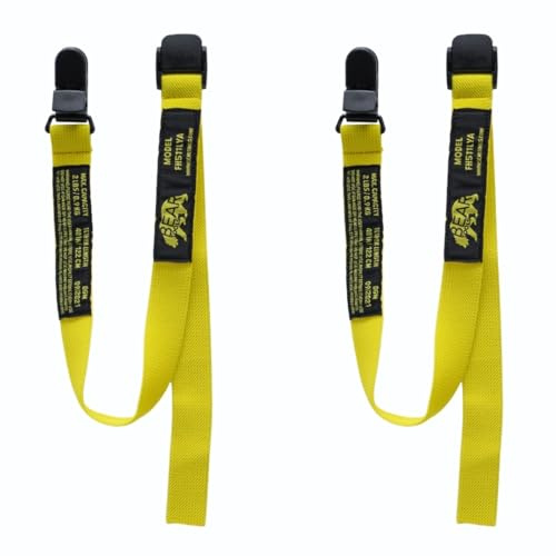 BearTOOLS Yellow Fabric Helmet Lanyard Clip Attachment Secure Fastening Anti-Drop Lighter Leash Hard Hat Chin Strap 50cm/19 Inches (2)