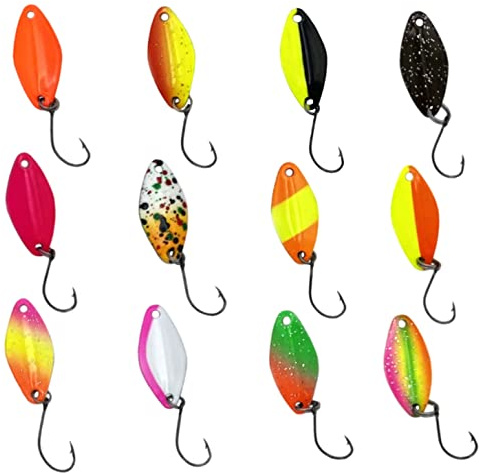 Psarás Drake Forellen Spoon Set Box 12 STK - 1,8 g - Trout Fishing Spoon - UL-Angeln