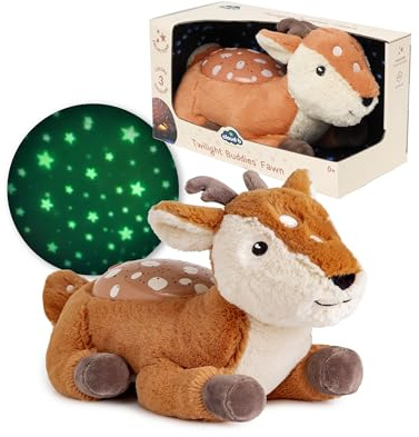 Cloud b Nachtlicht Sternenprojektor für Kinder |Weiches Plüschtier |Sanfter LED Galaxie Deckenprojektor | 3 Farben & Sternbilder | Auto-Abschaltung |Kinderzimmer & Babyzimmer |Twilight Buddies Rehkitz