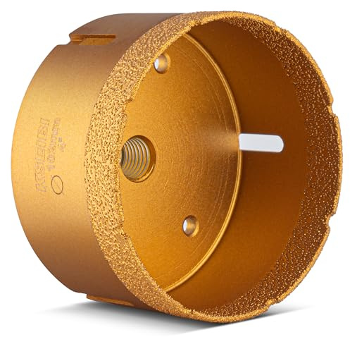 KSEIBI 615302 Diamond Hole Saw, 4 Inch (102mm) Diamond Core Drill Bit for Porcelain, Ceramic, Granite Drill Bits, Brick, Marble, Dry Cutting, 2 Drilling Depth, 5/8-11 Thread, for Angle Grinder