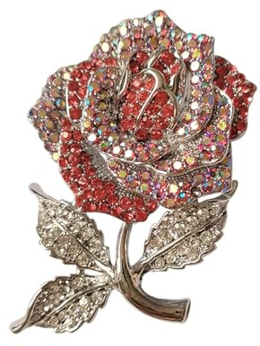 spille gioiello Spilla con fiori di diamanti spilla con corpetto di fiori rossi con spilla per piante decorazione per abbigliamento esterno