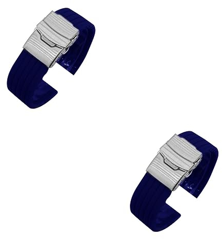 Amosfun 2stücke Silikon-uhrenarmband Mit Schnellverschluss Atmungsaktive Und Strapazierfähige Uhr-band Blau Passend Für Uhrenmodelle Umweltfreundliches Material Bequem Und Langlebig