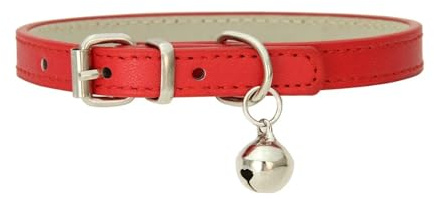 Hundehalsband aus PU-Leder, Haustierzubehör, Welpen, Mops, Hundehalsband, kleine große Hunde (Farbe: Rot, Größe: 1,0 cm, 30 cm)