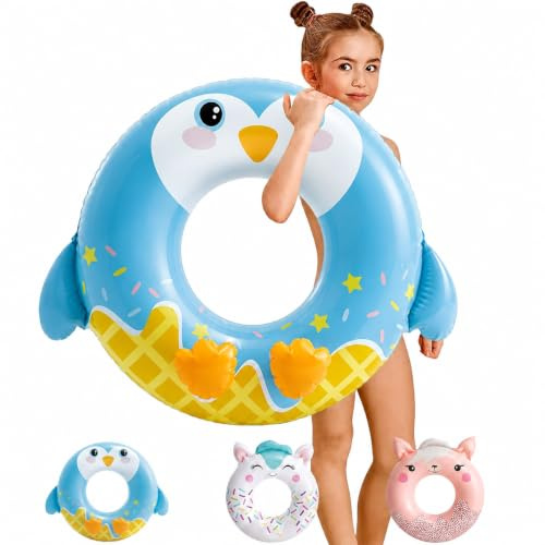 POPOYU Schwimmreifen Kinder 3-6 Jahre,Schwimmreifen Dinosaurier Kinder,Schwimmtiere für Den Pool,Aufblasbare Schwimmtiere Dinosaurier,Pool Tiere Aufblasbar Spielzeug für Schwimmbad-Party Partyzubehör