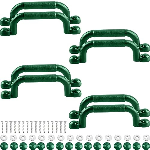 Lot de 8 poignées de sécurité pour aire de jeu - Poignée balançoire - Jouet pour enfants - Aire de jeux en plein air - Cabane dans les arbres (couleur lot 2)