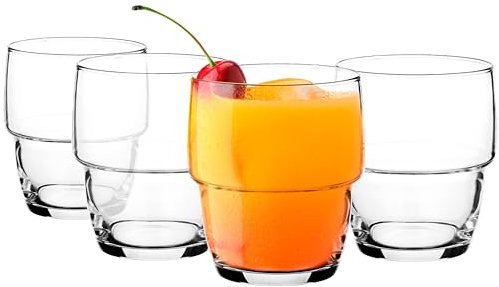 Glasmark KROSNO, 200 ml, set da 4, bicchiere basso, bicchieri da bere, bicchiere highball, bicchieri da acqua, cocktail, perfetti per la casa, ristoranti e feste, set di bicchieri, forma classica
