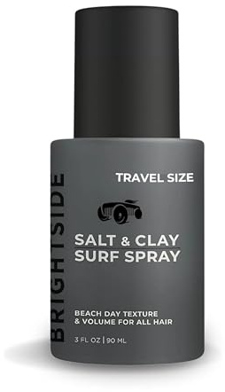 BRIGHTSIDE Salt & Clay Surf Spray - Instant Volume & Texture for Thicker Hair - Natural Sea Salt Spray for Men & Women - Hydrate with Light Hold, Alcohol-Free, Clean ingredients, 3oz Travel Approved