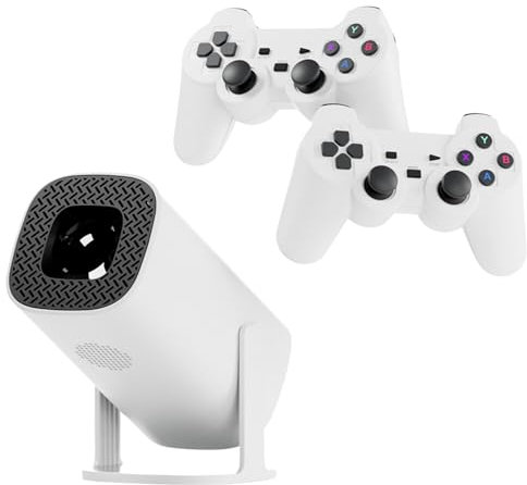 Proiettore console, P30 MAX 2 in 1 - Console retrò portatile con proiettore, proiettore di giochi retrò 4K HD, console retro, console portatile 36.000 giochi, HDMI, WiFi, APPS, 2 controller wireless