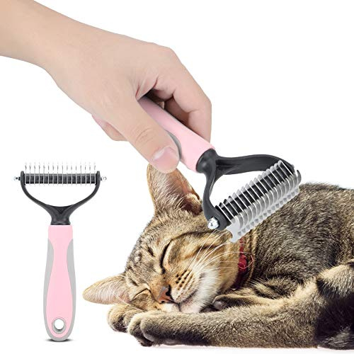 Pet Dog Cat Fur Fur Coignon Cutter Râteau Épilation de cheveux Brush Brush Toomage Tool pour animaux de compagnie Massage de toilettage (S)