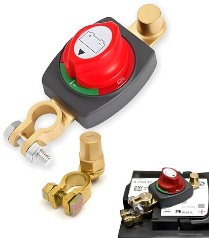 Batterie Trennschalter 12v mit Erhöhte Batteriepole, Batterietrennschalter12v-48v,Batteriehauptschalter,Trennschalter Wasserdicht,für Auto,Motorrad, Marine, Boat,Caravan,Yacht (A)
