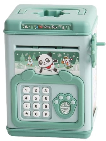 Geldkassette für Kinder, Fingerabdruck- und Code-Zugriff, Geldaufbewahrung, sicher und kleine Ersparnisse für Zuhause oder Arbeit
