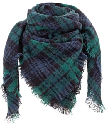 Wrap Shawl For Women Square Scarf Ladies Plaid Scarf Custom Green A