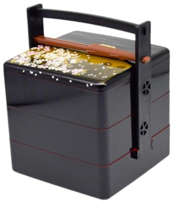 Gcljlmy Almuerzo Bento Box Food Contenedor de comida Estilos japoneses de gran capacidad Snack Servir apilable Sqaure Picnic Bandeja Fiambrera para Picnic