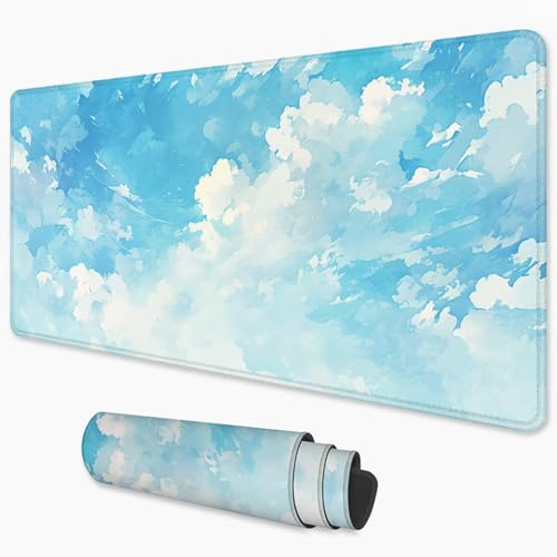 Alfombrilla Ratón Azul Mouse Pad 1200x600 mm, Grande Alfombrilla Gaming Paisaje con Superficie Especial Que Mejora la Velocidad y la precisión, Mousepad Impermeable para Gamers, PC y Portátil 3Y-562