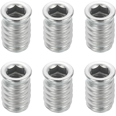 QUARKZMAN 6Pcs Inserti Filettati Dadi M6x17mm Inserti A Dado Viti Viti | Con Innesto Esagonale, Per Mobili Dadi Connettori Per Bulloni Fastener Legno, In Acciaio Inox 304, Per Legno