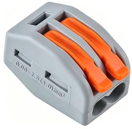 50 connettori a leva, 2 conduttori compatti per cavi elettrici, morsettiere di giunzione, connettori rapidi per cablaggio da 0,08 a 4 mm²