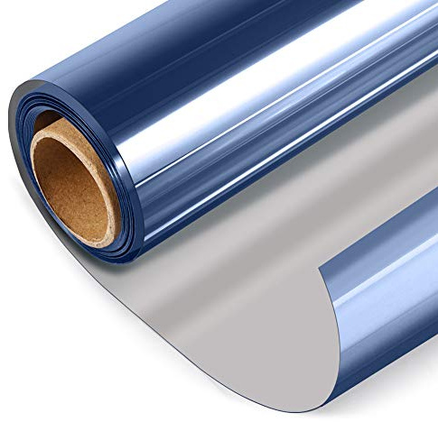 HIDBEA Film Autocollant réfléchissant pour fenêtre - Bloque Les UV - Contrôle de la Chaleur - Effet Miroir - pour la Maison, Le Bureau - 89,9 cm x 5 m - Bleu/argenté