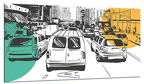 TMK - Plaque de protection en verre - 90 x 52 cm - Pour plaque de cuisson - Protection contre les éclaboussures - Plaque en verre - Décoration pour voiture