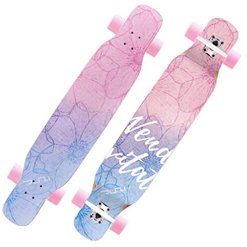 YEENUO 46 Zoll komplette Skateboards - Longboard Skateboards Cruiser Skateboard für Kinder/Jungen/Mädchen/Jugendliche/Erwachsene, Skate für Anfänger & Profis, Double Kick 8 Layer Maple Wood