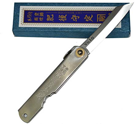 HIGO NO KAMI Higonokami Klappmesser Taschenmesser Warikomi Japanisches handgefertigtes Klinge VG10 Handgefertigt in Japan von Nagao Kanekoma