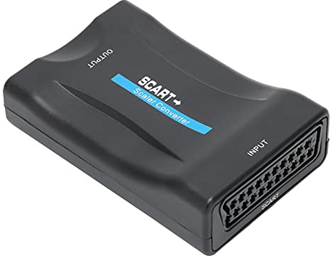 ASHATA SCART-zu-HDMI-Konverter, 1080p-Video-Audio-Upscale-Konverter-Adapter, 1080p-20p-Ausgang für Audio-Video, für HDTV-DVD für Sky Box STB Plug and Play(schwarz)