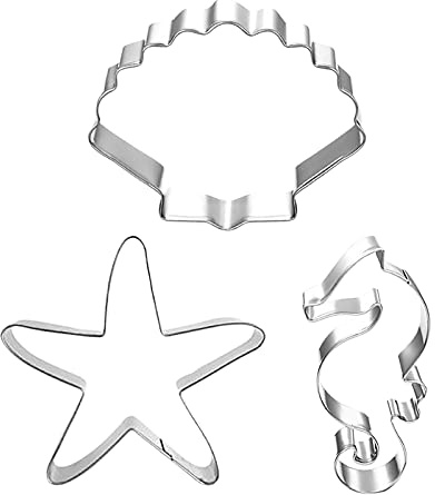 Clenp Plätzchenform, 3er Set Plätzchenform Meeresorganismus Form Ornamental Einfach Zu Lösen Seepferdchen Seestern Muscheln Ausstecher Für Fondant