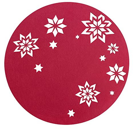 heimtexland ® 2er Pack Tischset Filz Untersetzer Weihnachten Sterne Platzset 2 Stück Typ608 Rot 35 cm