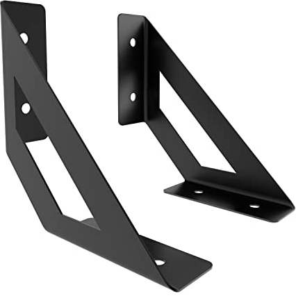 Sossai Regalträger 2er Set GSHR Truss 120x120 mm aus Stahl – Wandhalterung Regalwinkel für Regalbrett – schwarz – dekoratives Design