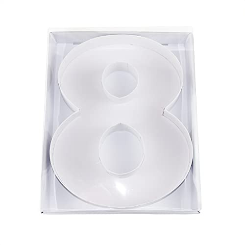 WENPACK Scatola di cartone riempibile a forma di numero, 30,5 cm, con coperchio trasparente, per dolci e salumi al pascolo (8)